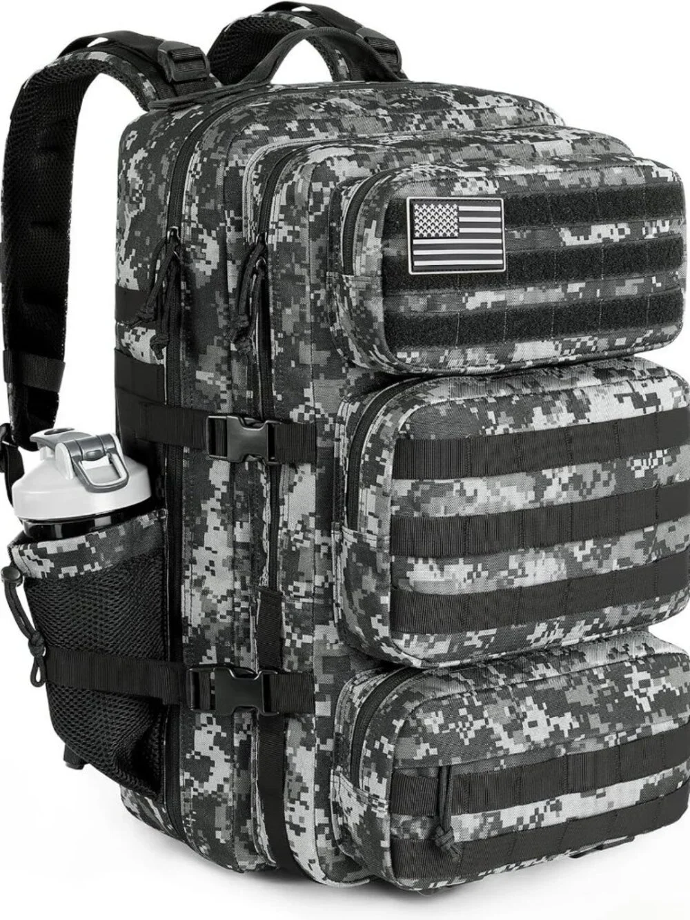 Large 50L Tactical Military Backpack - Water Resistant Assault Pack for Hiking